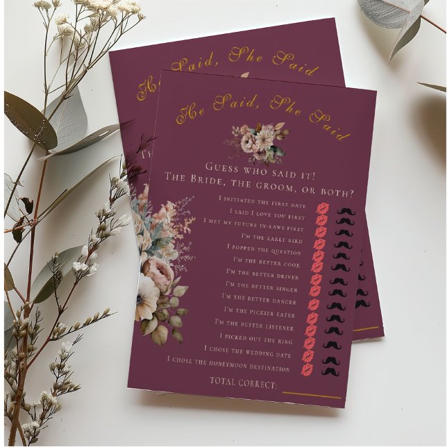 Floral Burgundy Elegant He Said She Said Flyer (Creator Uploaded)