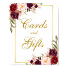 Floral Burgundy Gold Wedding Cards Gifts