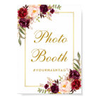 Floral Burgundy Gold Wedding Photo Booth