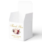Floral Burgundy Watercolor Gold Wedding Thanks