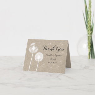 Floral Burlap Thank You Card