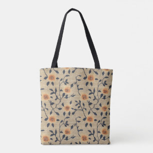Floral Burlap Tote