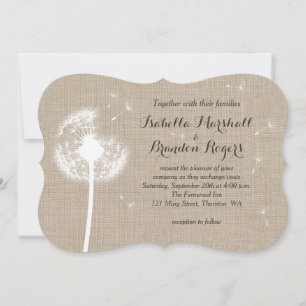 Floral Burlap Wedding Invitation