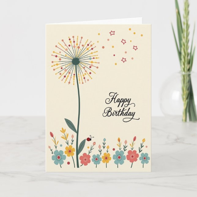Floral Burst Birthday Card (Front)