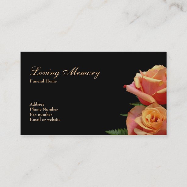 funeral home business card templates
