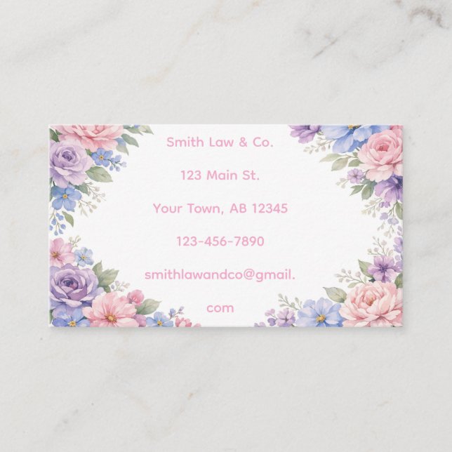 Floral  business card (Front)