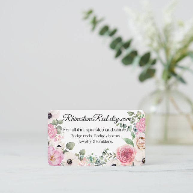 floral Business Card (Standing Front)