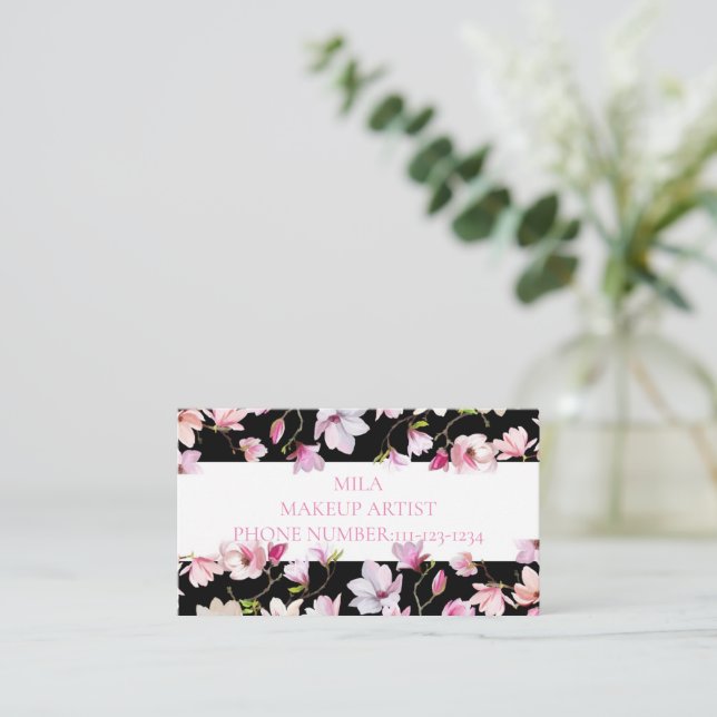 FLORAL BUSINESS CARD,MAKEUP ARTIST,NAIL SALON BUSINESS CARD (Standing Front)