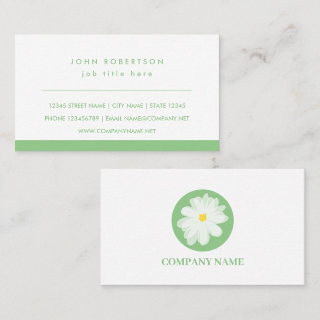 Floral business card template with flower logo (Front/Back)