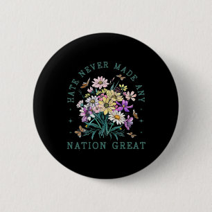 Floral Butterflies Anti Trump Democrat President L 6 Cm Round Badge
