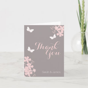 Floral Butterflies Baby Shower Thank You Card