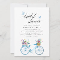Floral Butterflies Blue Bridal Shower