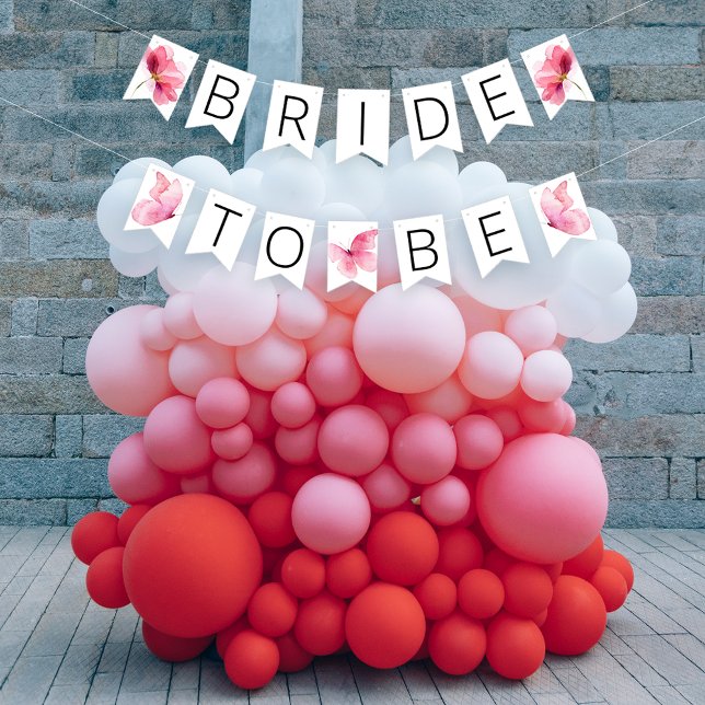 Floral Butterflies Bridal Shower Bunting Banner (Creator Uploaded)