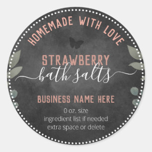Floral Butterflies Custom Business Bath Salts Classic Round Sticker