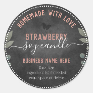 Floral Butterflies Custom Business Candle Classic Round Sticker