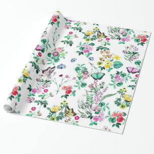 Floral Butterflies Gift Wrap