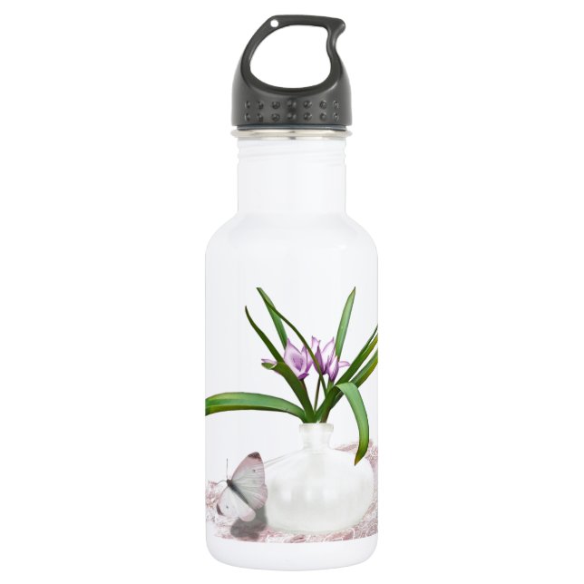 Floral & Butterfly 532 Ml Water Bottle (Front)