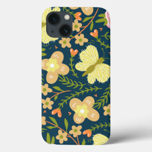 Floral, Butterfly And Glamour Seamless Elegant iPhone 13 Case