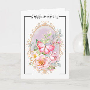 Floral & Butterfly Anniversary Card