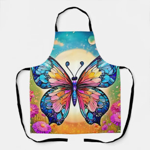 Floral Butterfly Art Design Apron