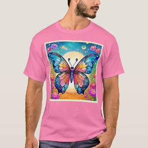 Floral Butterfly Art Design T-Shirt