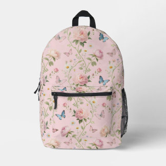 Floral Butterfly Backpack with Peonies