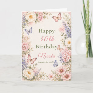 Floral Butterfly Birthday Card