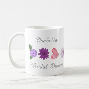 Floral & Butterfly Bridal Shower, Custom Name Coffee Mug