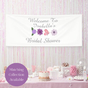 Floral & Butterfly Bridal Shower Custom Party Banner