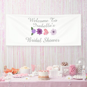 Floral & Butterfly Bridal Shower Custom Party Banner