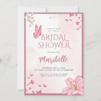 Floral Butterfly Bridal Shower Invitation