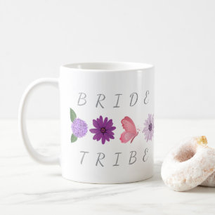 Floral Butterfly Bride Tribe, Bridal Shower Party Coffee Mug