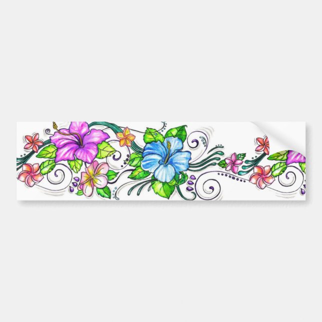 Floral Butterfly Bumper Sticker (Front)