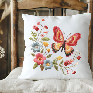 Floral Butterfly Cushion