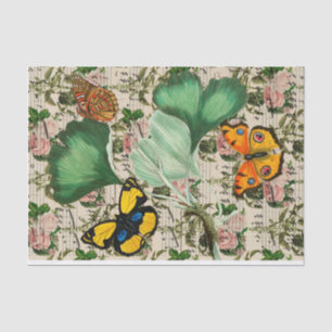 Floral Butterfly Ephemera Tissue Paper