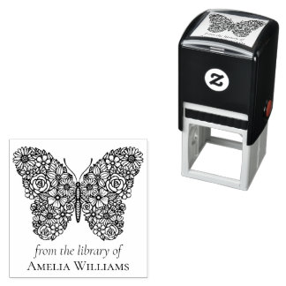 Floral Butterfly From the Library Of Self-inking Stamp