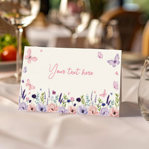 Floral Butterfly Garden Birthday Party Food Tent Place Card
