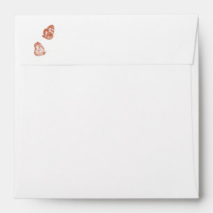 Floral Butterfly Garden Terracotta Square Wedding Envelope