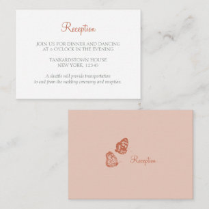 Floral Butterfly Garden Wedding Reception Enclosure Card