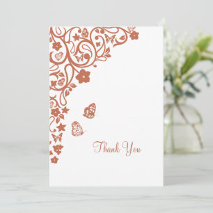 Floral Butterfly Garden Wedding Thank You Card