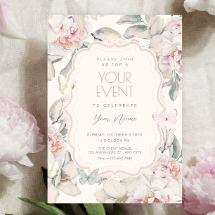 Floral butterfly invitation