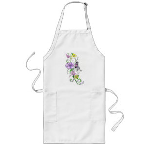 Floral Butterfly Long Apron