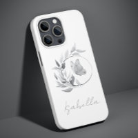 Floral Butterfly Monochrome Simple Stylish Name