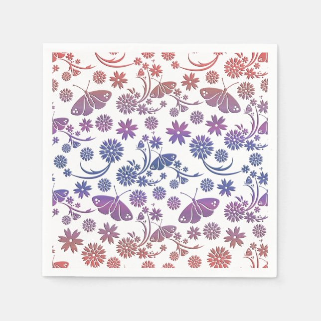 Floral Butterfly Napkin (Front)