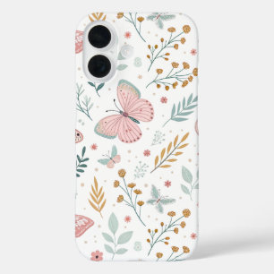 Floral Butterfly Pastel Garden Botanical Elegance iPhone 16 Case