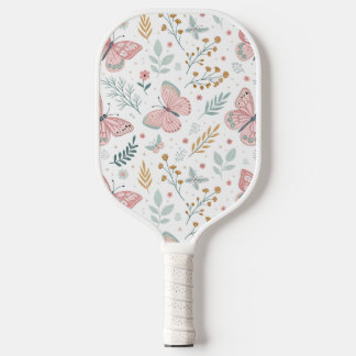 Floral Butterfly Pastel Garden Botanical Elegance Pickleball Paddle