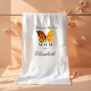 Floral Butterfly Personalised Bath Towel