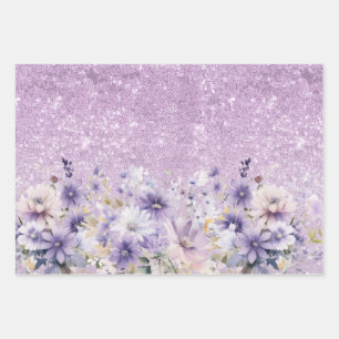 Floral Butterfly Personalised Girl Baby Shower     Wrapping Paper Sheet