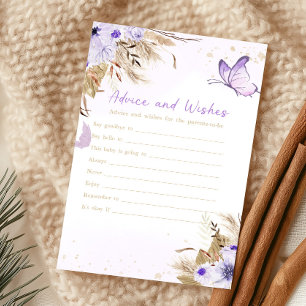 Floral Butterfly Shower Advice and Wishes Game