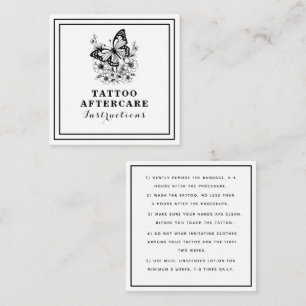 Floral Butterfly Tattoo Aftercare Instructions Square Business Card